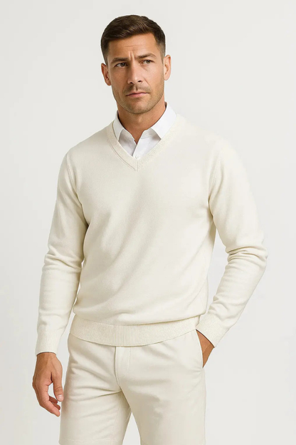 Men’s Elegant V-Neck Sweater | Slim Fit