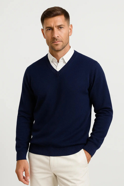 Men’s Elegant V-Neck Sweater | Slim Fit