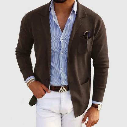 Men's Casual Knit Blazer | Button Front