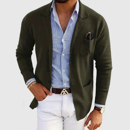 Men's Casual Knit Blazer | Button Front