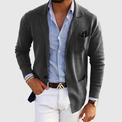 Men's Casual Knit Blazer | Button Front