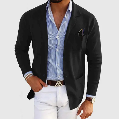 Men's Casual Knit Blazer | Button Front