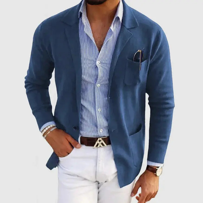 Men's Casual Knit Blazer | Button Front