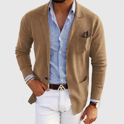 Men's Casual Knit Blazer | Button Front