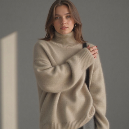 Women’s Soft Oversized Turtleneck Sweater | Relaxed Fit