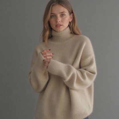 Women’s Soft Oversized Turtleneck Sweater | Relaxed Fit