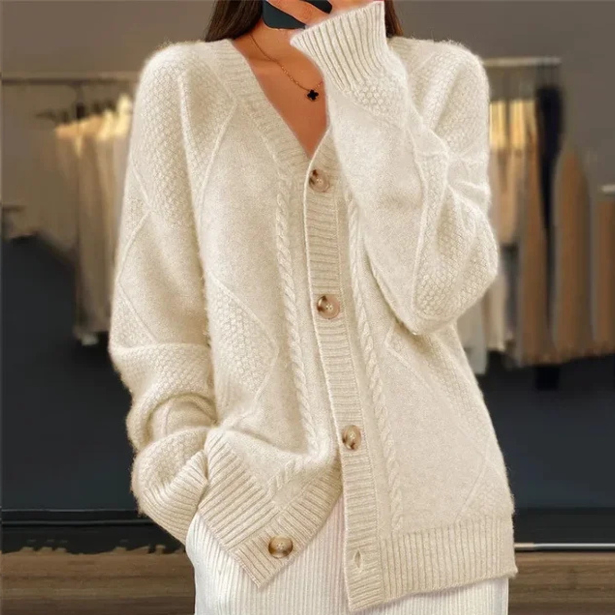 Women’s Soft Patern Cardigan | Long Sleeve