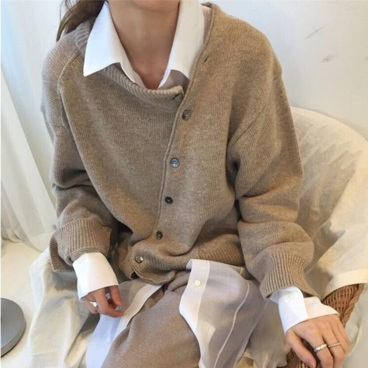 Women’s Elegant Sweater | Button-Up