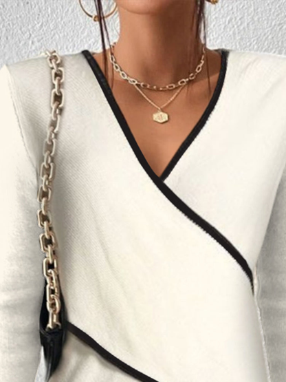 Women’s Elegant V-Neck Sweater | Long Sleeve