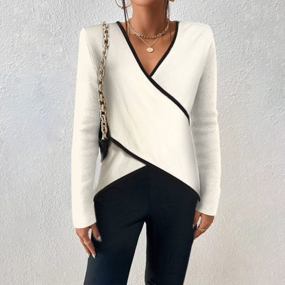 Women’s Elegant V-Neck Sweater | Long Sleeve