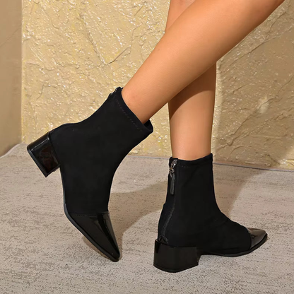 Women’s Block Heel Ankle Boots | Patent Detail