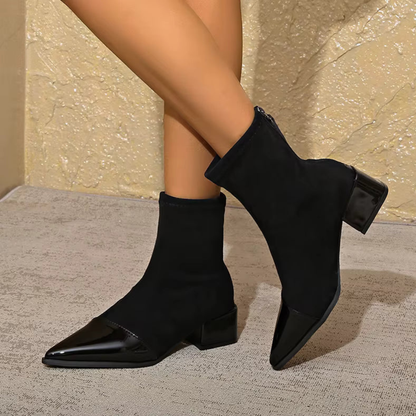 Women’s Block Heel Ankle Boots | Patent Detail