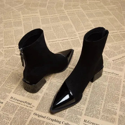Women’s Block Heel Ankle Boots | Patent Detail
