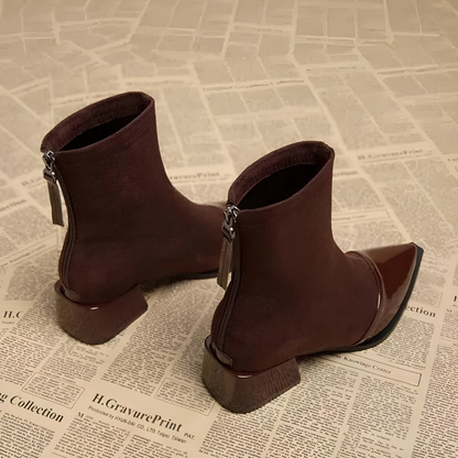 Women’s Block Heel Ankle Boots | Patent Detail