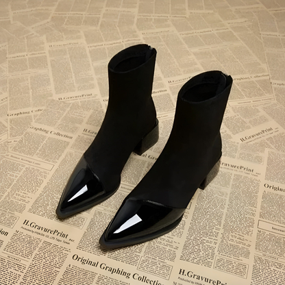 Women’s Block Heel Ankle Boots | Patent Detail