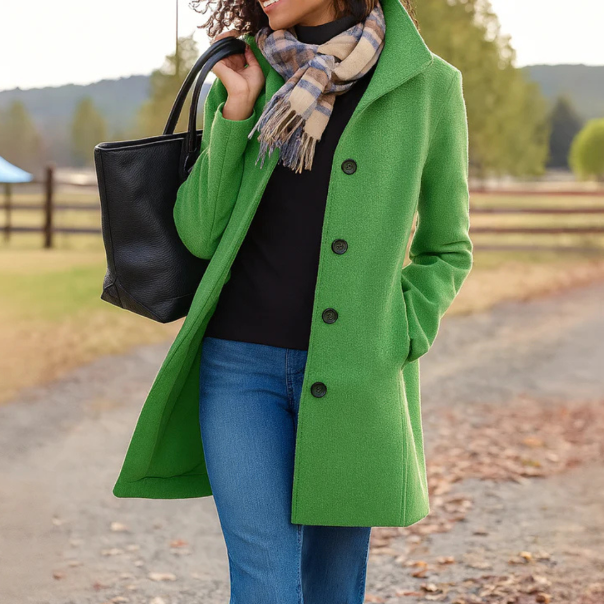 Women’s Elegant Longline Coat | Button Front