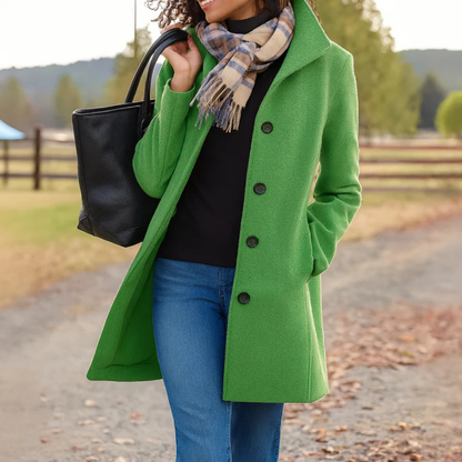 Women’s Elegant Longline Coat | Button Front