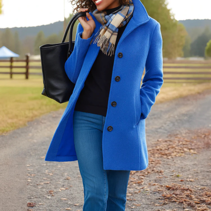 Women’s Elegant Longline Coat | Button Front