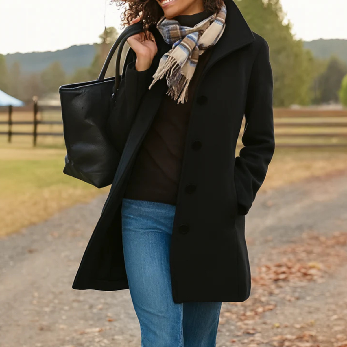 Women’s Elegant Longline Coat | Button Front