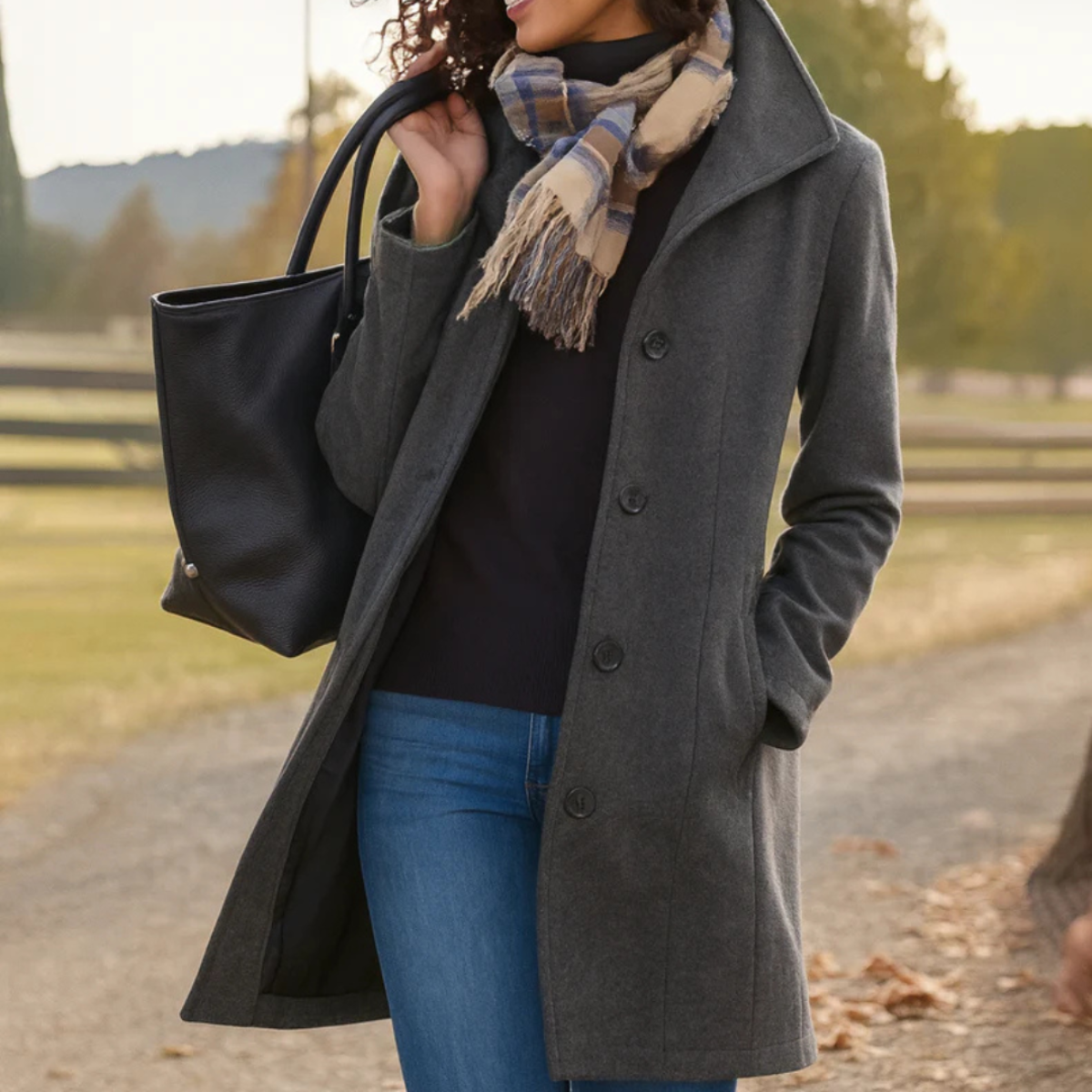 Women’s Elegant Longline Coat | Button Front