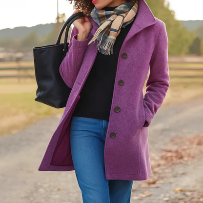 Women’s Elegant Longline Coat | Button Front
