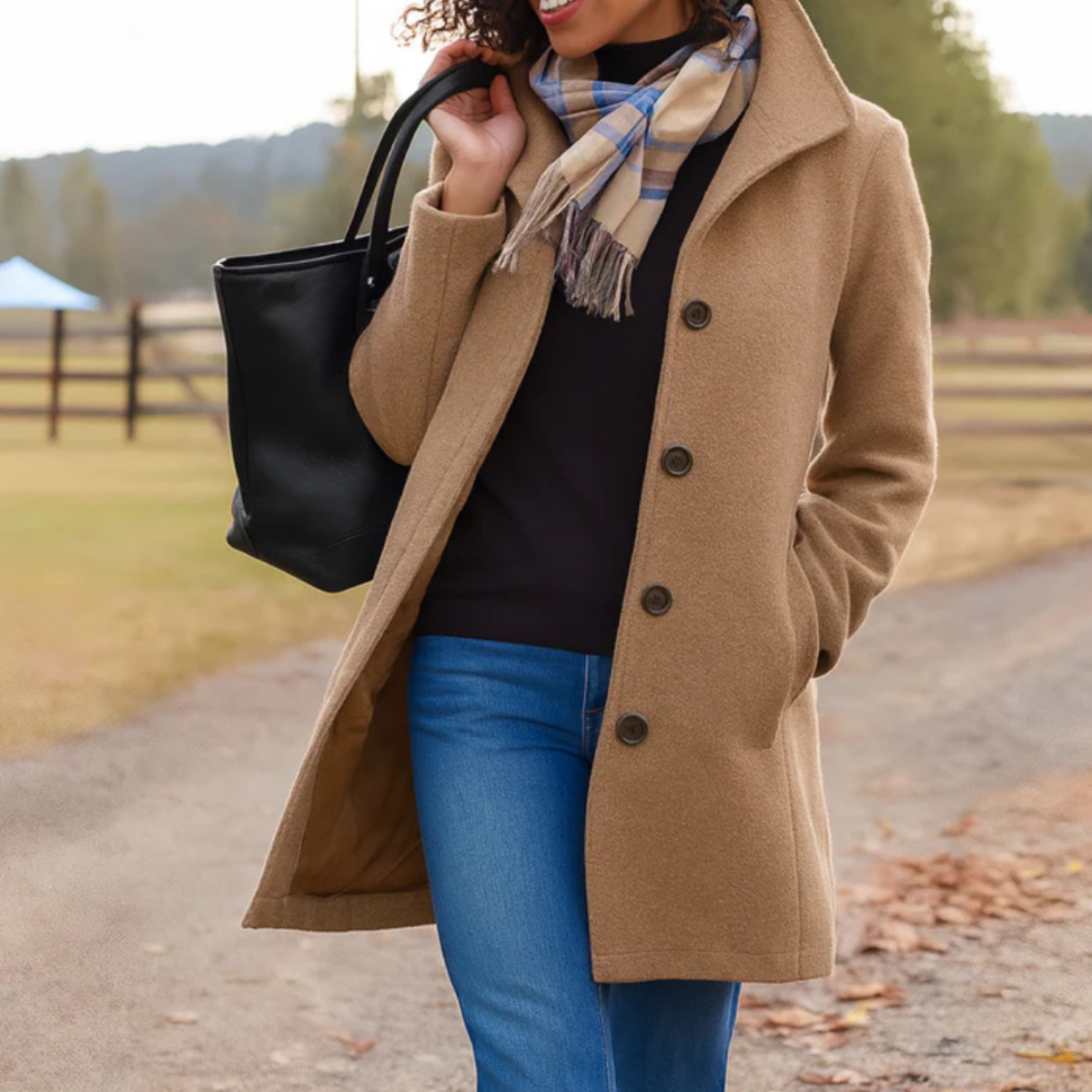 Women’s Elegant Longline Coat | Button Front