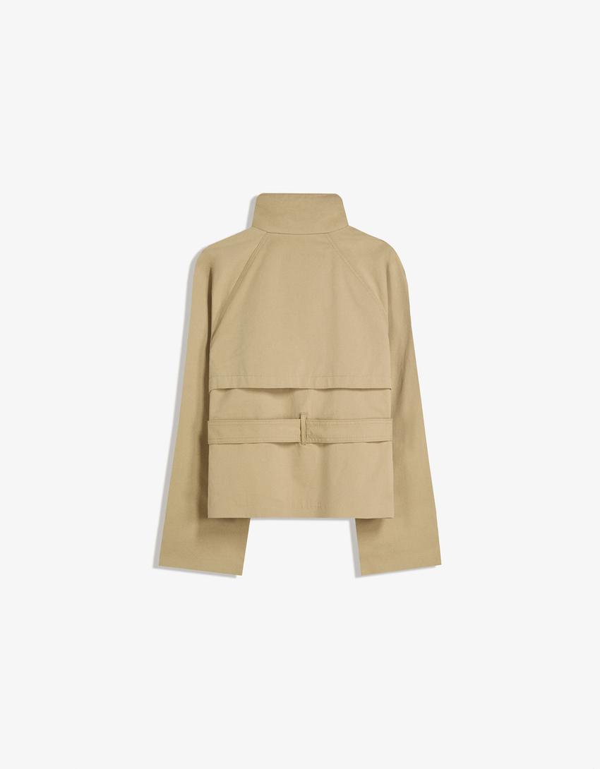 Trench Coat Women - Lightweight Belted Trench Coat with Storm Flap