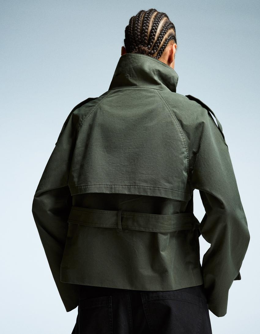 Trench Coat Women - Lightweight Belted Trench Coat with Storm Flap