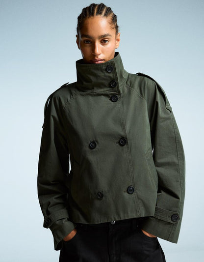 Trench Coat Women - Lightweight Belted Trench Coat with Storm Flap