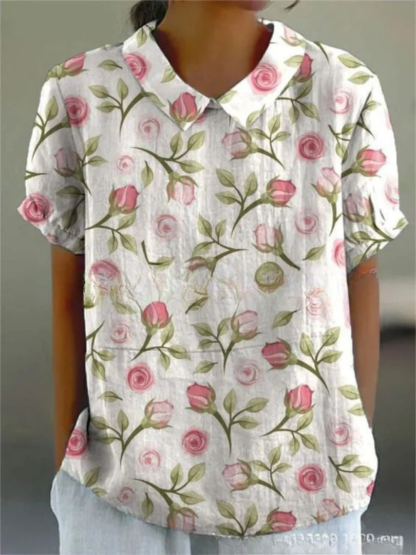 Relaxed Floral Shirt with Breathable Fabric
