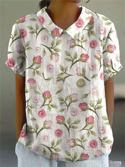 Relaxed Floral Shirt with Breathable Fabric