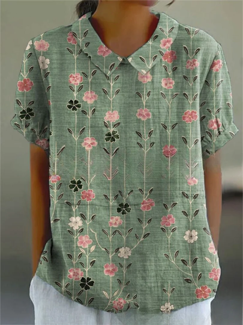 Relaxed Floral Shirt with Breathable Fabric