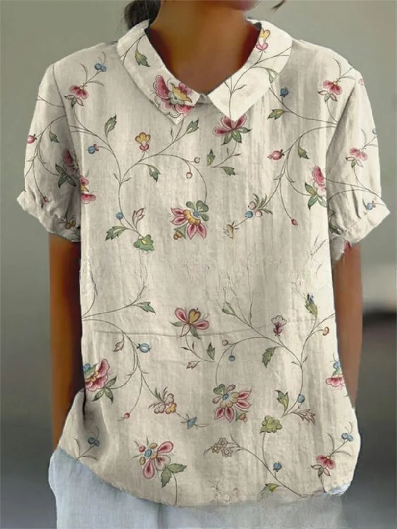Relaxed Floral Shirt with Breathable Fabric
