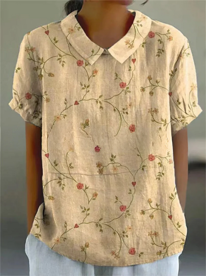 Relaxed Floral Shirt with Breathable Fabric