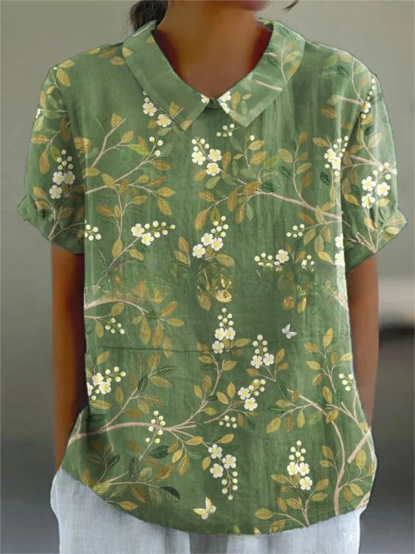 Relaxed Floral Shirt with Breathable Fabric