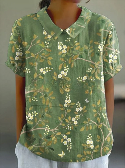 Relaxed Floral Shirt with Breathable Fabric