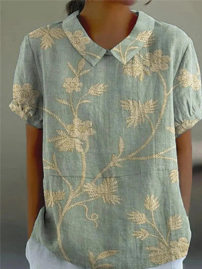 Relaxed Floral Shirt with Breathable Fabric