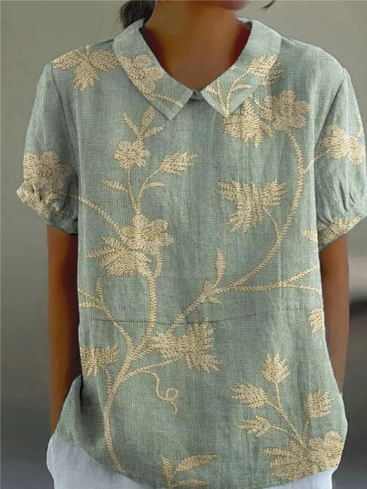 Relaxed Floral Shirt with Breathable Fabric