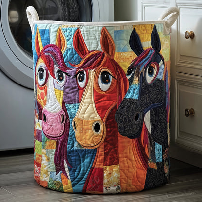 Funky Horse Quilted Laundry Basket GFTOTP12274