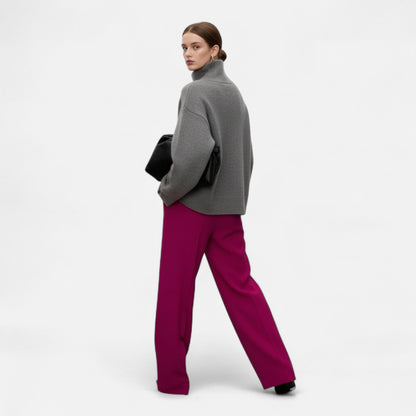 Lorelei | Refined Pure Wool Turtleneck Sweater with Ribbed Trim