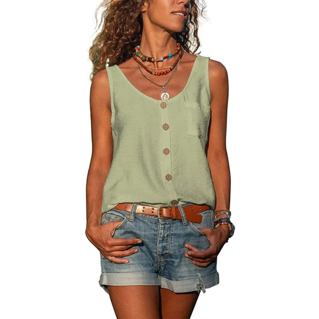 Sleeveless Top with Relaxed Loose Fit