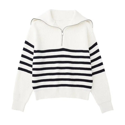 Brian | Striped Zip Sweater