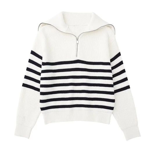 Brian | Striped Zip Sweater