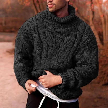 Jenson | Mens Chunky Cable Knit Roll Neck Jumper