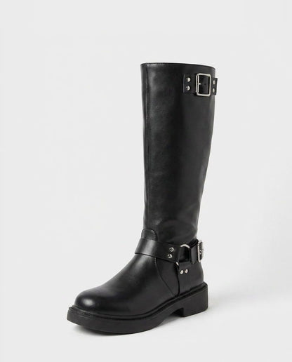 Knee High Boots Women - Tall Knee High Boots with Buckle Detail
