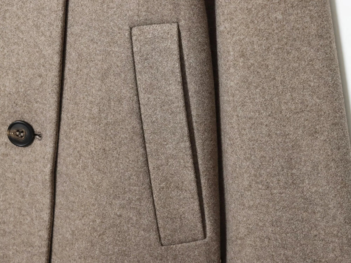 Jacket Women - Wool Blend Cropped Jacket with Buckle Collar