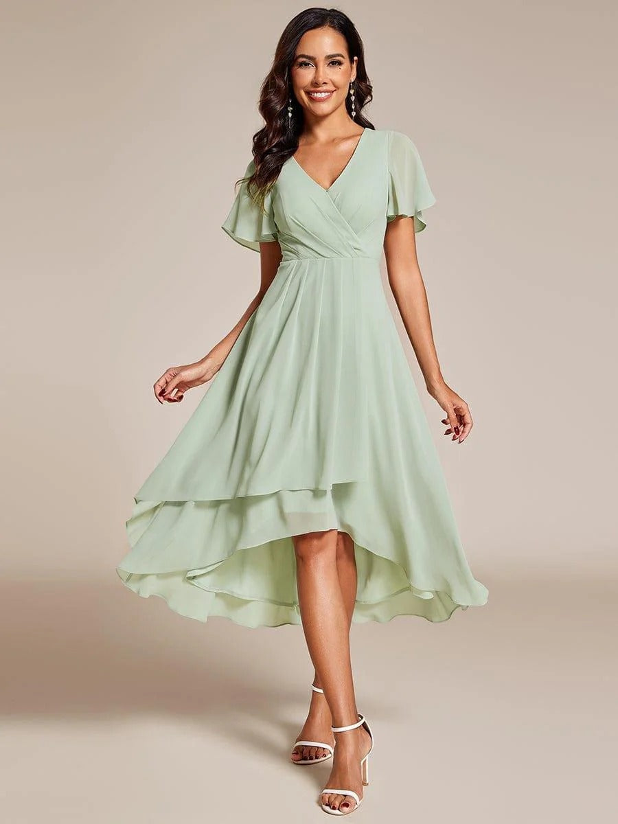 A-Line Midi Wedding Guest Dress | Chiffon