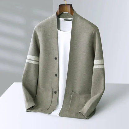 Modern Cardigan with Striped Sleeves