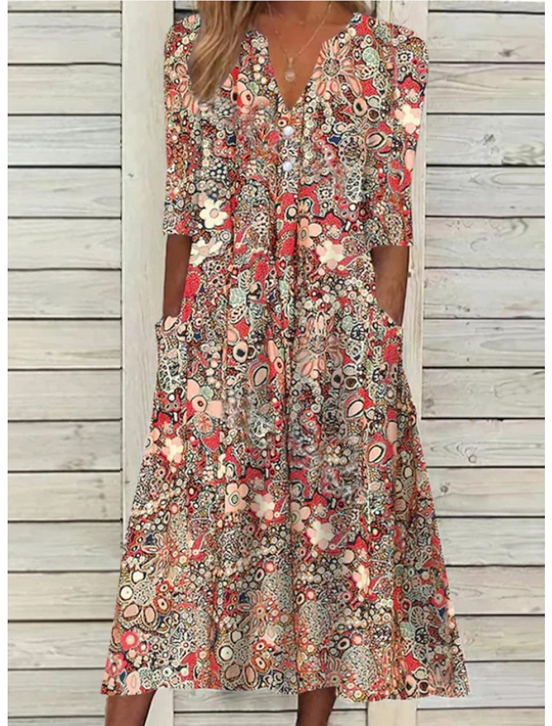 Janice | Elegant Summer Dress with Belly Cover