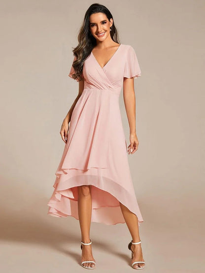 A-Line Midi Wedding Guest Dress | Chiffon